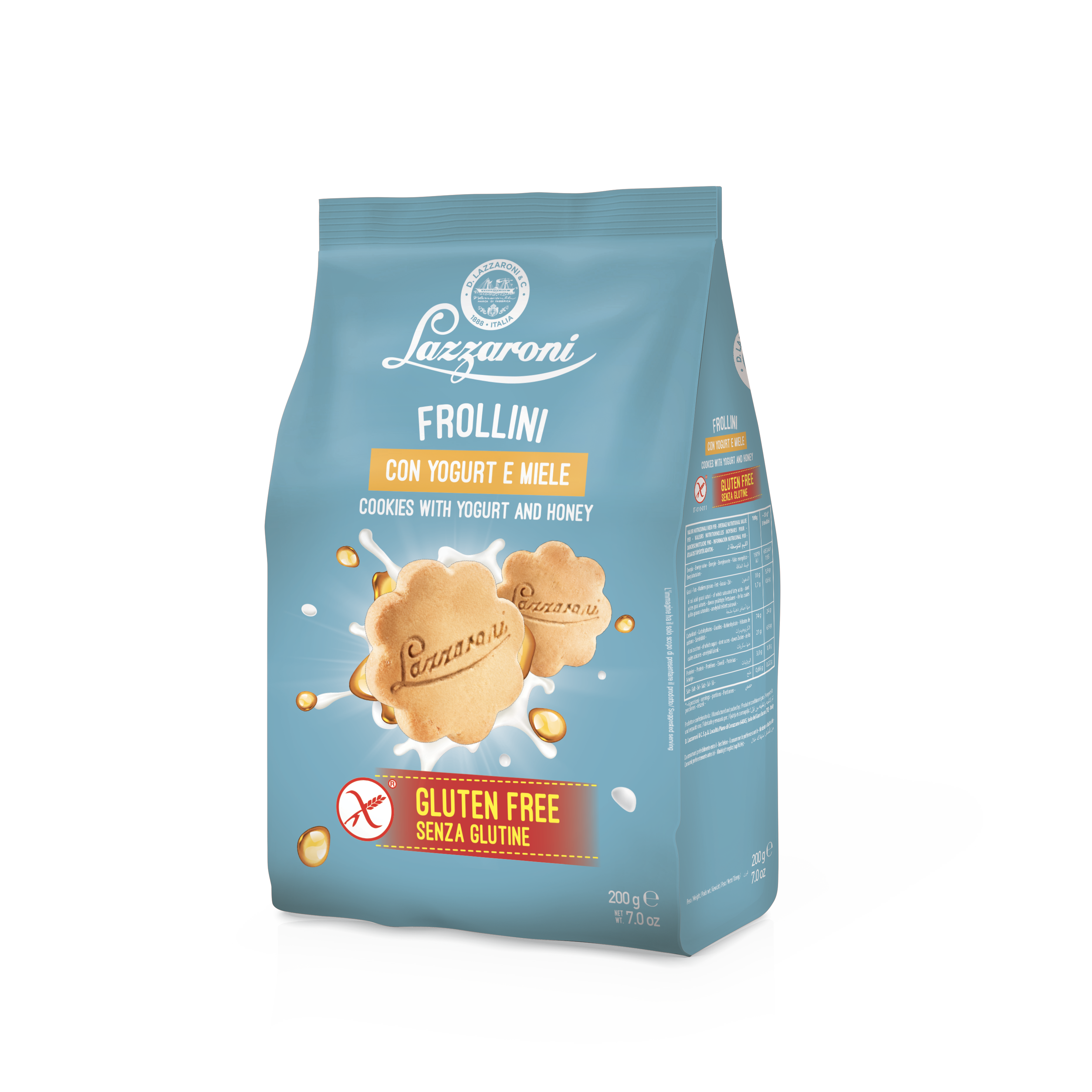 LAZZARONI FROLLINI GLUTEN FREE YOGURT E MIELE 200g
