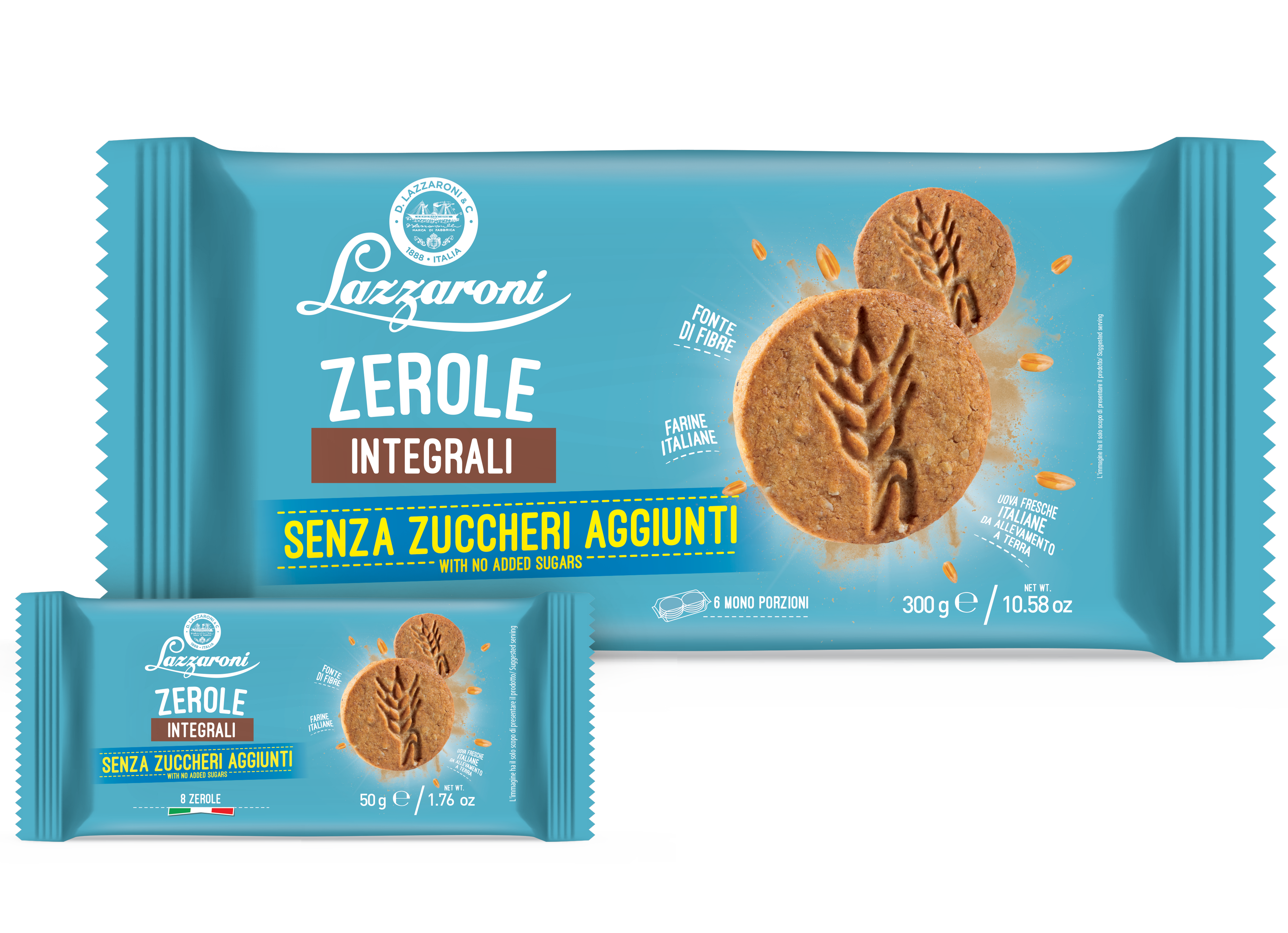 LAZZARONI ZEROLE INTEGRALI SENZA ZUCCHERO 300g